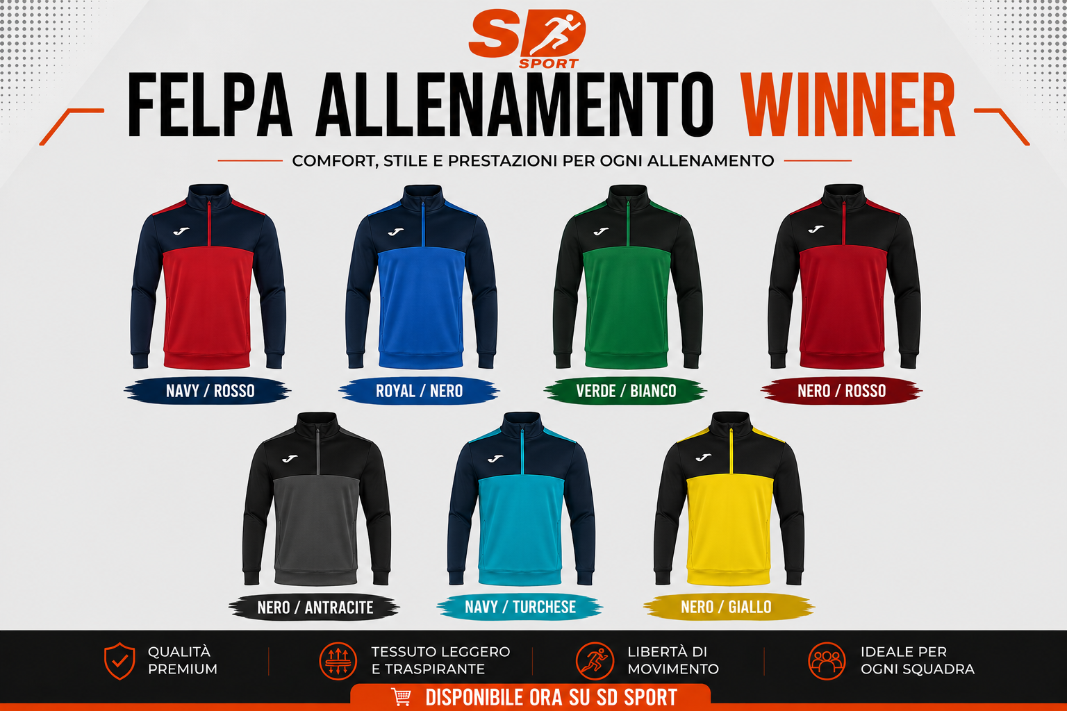 Felpa Allenamento Winner  Joma RICHIEDI PREVENTIVO
