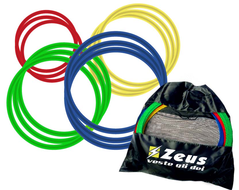 SET CERCHI PVC 60 CM PIATTI 12 PZ ZEUS SPORT ATTREZZATURA