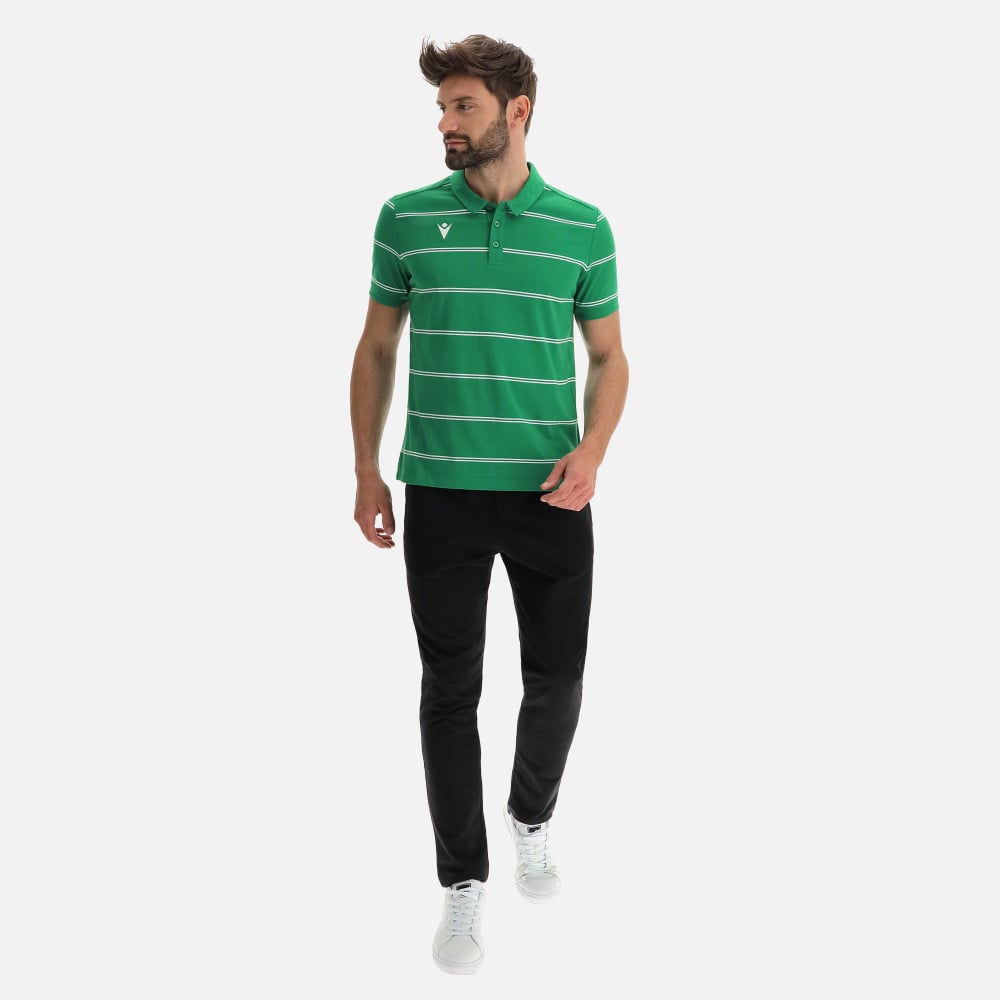 Flamenco polo Macron Polo rigata in jersey cotone