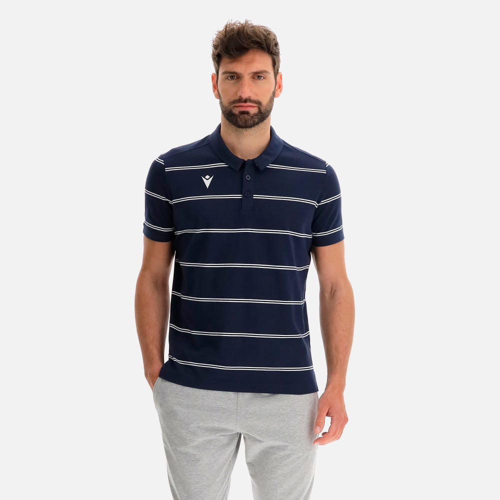 Flamenco polo Macron Polo rigata in jersey cotone