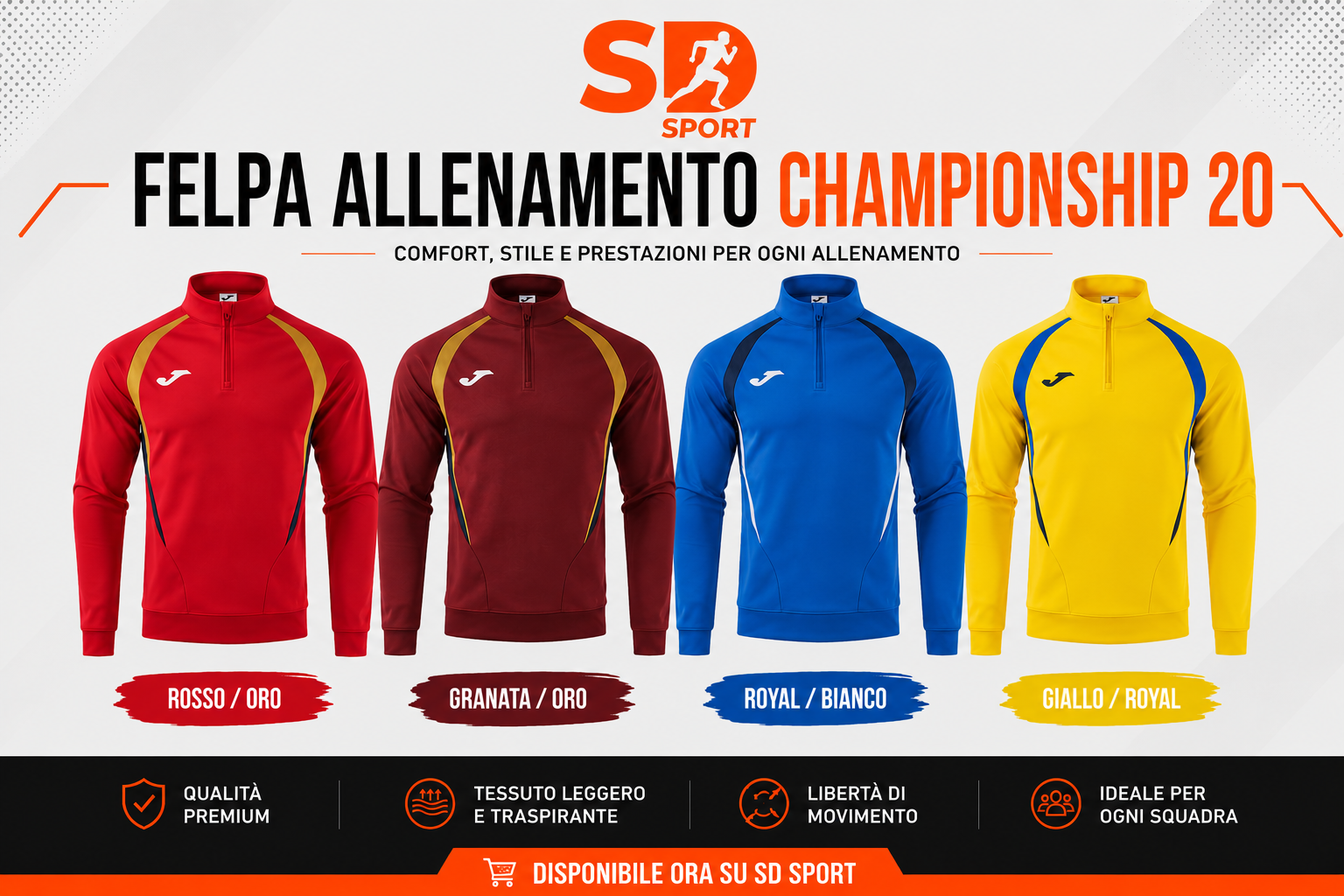 Felpa allenamento Championship 20 Joma RICHIEDI PREVENTIVO