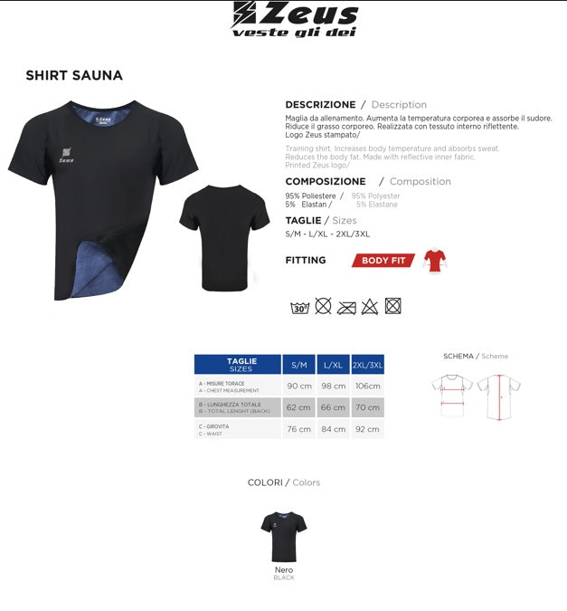 ZEUS - SHIRT SAUNA  PALESTRA ALLENAMENTO
